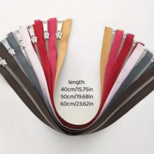 1Pc/2Pcs #5 Metal Zipper, Silver Teeth, Closed End, Y-Shaped Teeth Smooth Without Jamming, Suitable For Pockets And Leather Bags, Multiple Colors Available, Multiple Sizes Available - Multicolor - View 4
