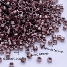 300顆 5g/包 2.5mm 粉色染芯玻璃珠，適合製作精美日常配戴珠寶或送給朋友的禮物，也可用於衣飾增添光彩 - 2.5mm金屬粉染芯古董12色 - 查看 2