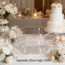 1pc Transparent Acrylic Hexagon Cake Separator DIY Photo Frame Cake Layer Display Stand For Wedding Anniversary Bridal Shower Party Decoration - View 9