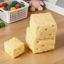 1pc 2026 New Realistic Cheese Squeeze Toy, Stress Relief Squeezing Toy, Silicone Squishy Toy, Random Color, Birthday/Surprise/Holiday/Couple Gift - Multicolor - View 3