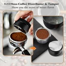 51/53/58mm Coffee Distributor, Coffee Distribution Tool, Coffee Leveler Compatible With 51/53/58mm Portafilter- Professional Espresso Distributor Leveler Tool, Coffee - Black - View 7