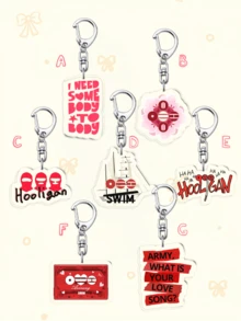 1個/7個 紅藍色 ARMY 壓克力鑰匙圈，印有 ARIRANG 與 Keep Swimming 圖案，K-Pop 粉絲吊飾，給 ARMY 的絕佳禮物，手機與背包裝飾 - 彩色 - 查看 20