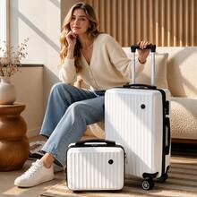 Premium 2-Piece Carry-On Luggage Set, Hard Shell Suitcase With Matching Vanity Case, Lightweight Travel Luggage With Spinner Wheels &Adjustable Handle - Pink - View 6