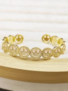 1pc Sweet Zirconia Inlaid Cartoon Multi-Color Open Bracelet For Women, All-Match Summer Accessory For Daily, Parties, Dates & Weddings - Cartoon - View 15
