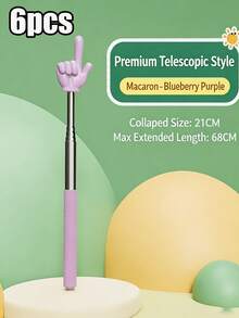 12/6/3/1pc Telescopic Teaching Rods, Accurate Finger Pointing Reading Guidance Tool, Durable ABS+Metal Adjustable Length Non-Slip Handle, Lightweight For Teachers, Kids, Classroom, Homeschool, Back To School Gift, Improves Focus & Prevents Myopia - Multiple Colors and Styles - View 19