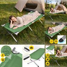 Portable Folding Camping Bed, Black And Green Outdoor Nap Bed, Simple Single Folding Bed - Green - View 8