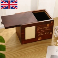 Wooden Pet Memorial Urn Box With Photo Frame, Keepsake Box For Cat And Dog Ashes - 預設 - 查看 2