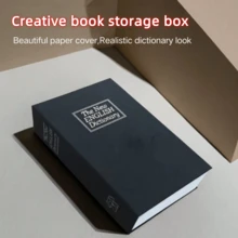 1pc Creative Book Safe, Key Lock Hidden Bedside Safe, Black Small/Medium/Large Sizes, Creative Simulated Small Storage Box, Suitable For Office, Bedroom And More - Black - View 2
