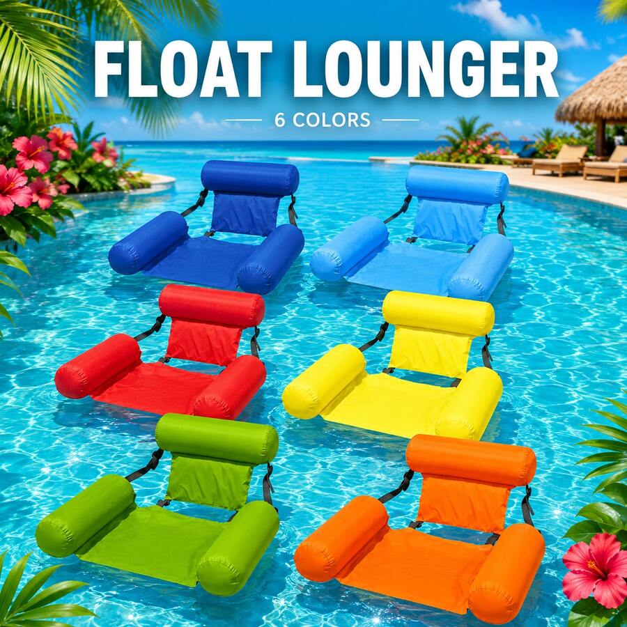 Ghế nằm nổi hồ bơi, ghế võng bơm hơi cho người lớn, giường nổi hồ bơi, sofa nổi hồ bơi họa tiết hoa màu xanh, phù hợp cho tiệc hồ bơi mùa hè, hồ bơi bơm hơi, sân vườn, phao nổi hồ bơi bơm hơi, đồ dùng du lịch thiết yếu, phụ kiện đi biển - Ghế tựa bơm hơi - Xem 1