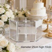 1pc Transparent Acrylic Hexagon Cake Separator DIY Photo Frame Cake Layer Display Stand For Wedding Anniversary Bridal Shower Party Decoration - View 8