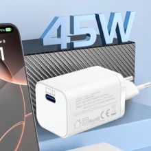 45W GaN USB C 快充充電頭，輕巧 PD 電源適配器，適用 17/16/15/14/13/12/11，通用便攜旅行充電器，適用筆記型電腦、平板電腦、行動電源及所有 USB-C 設備 - 查看 4