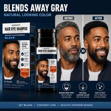 Men's Instant Black Beard Dye Shampoo - 5 Min Fast Acting, Keratin Power Complex, Covers Gray, Natural Look, Long Lasting - Black - View 1