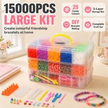 15,000 Colored Rubber Bands Weaving Set – DIY Craft Set With Storage Box, Bracelet Weaving And Jewelry Making Set – UK - A - View 1