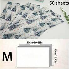 10/30/50 Sheets Wrapping Tissue Paper - Vintage Nordic Christmas Tree Pine Pattern Wrapping Paper, Birthday Party Decor Paper, Gift Wrapping Tissue, Suitable For, Bouquet Wrapping, Wedding Decor, Christmas, Valentine'S Day, Halloween, Summer - View 9