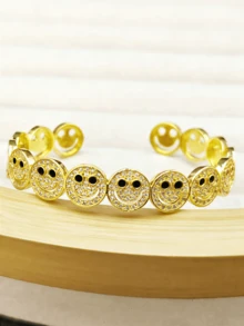 1pc Sweet Zirconia Inlaid Cartoon Multi-Color Open Bracelet For Women, All-Match Summer Accessory For Daily, Parties, Dates & Weddings - Cartoon - View 9