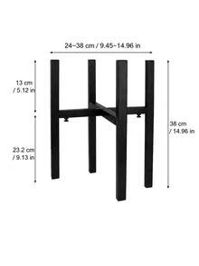 1pc Cross-Shaped Expandable Flower Pot Stand, Detachable, Indoor Living Room Floor Balcony Plant Pot Holder - Black - View 5