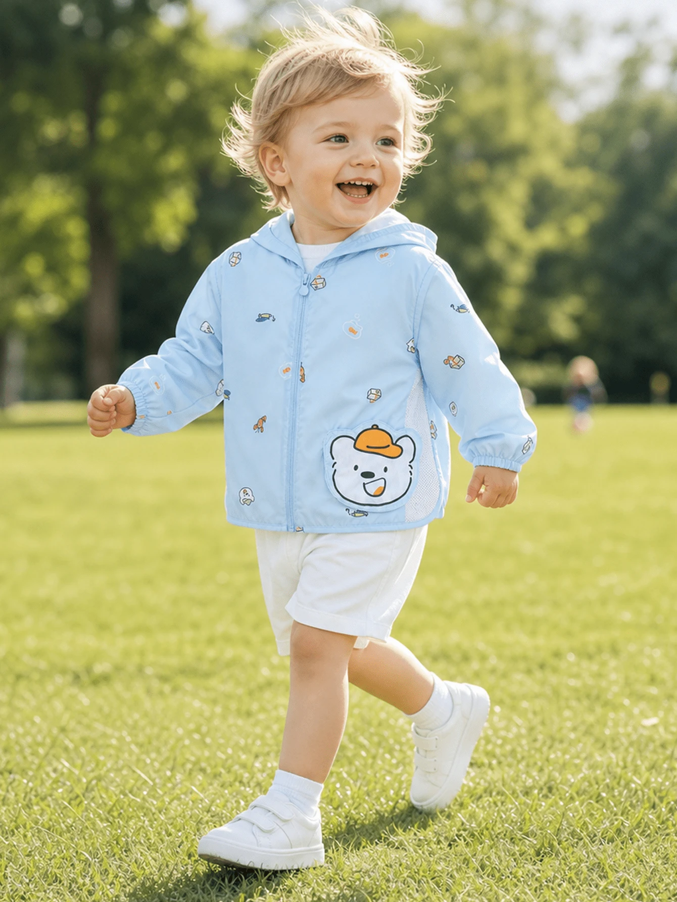 Balabala 2026 New Cute Fashion Baby Summer Sun Protection Hooded Top, Comfortable Casual UV Protection Clothing - Blue Tint - View 1