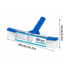 Straight Wall Pool Cleaning Brush, Ergonomic Design, Lightweight, Durable Bristles That Won't Scratch Surfaces, Robust Structure For Long Lifespan, Maintenance Accessory For All Types Of Private And Public Pools - 藍色 26*14cm - 查看 2