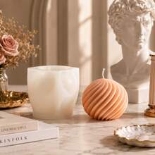 Zhonghui Mold 3D Swirl Ball Candle Silicone Mold, Ribbed Bubble Spiral Candle Mold For DIY Scented Candles, Resin, Soap, Plaster, Wedding And Home Decor Crafts - Geometry - View 5