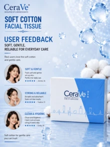 CeraVe 適樂膚綿柔巾(30張),3pcs，純棉乾紙巾,乾濕兩用,日常及卸妝護理,超柔軟質地，適合敏感/脆弱肌膚 - 棉柔巾-Set-3pcs - 查看 8
