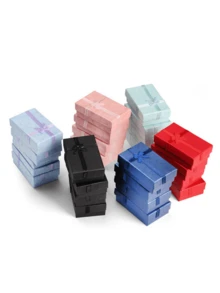 Jewelry Gift Box (6/12 Pieces) In Black And Red With Lid And Bow, For Weddings, Birthdays, Anniversaries, Party Gift Boxes, Jewelry Packaging Boxes, Suitable As A Teacher Gift Box Or Back-To-School Season Gift Box - Gift Boxes - View 2