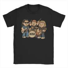 Rush Rock Band T-Shirt, Men's Summer Graphic Tee, Hipster Style, 100% Cotton, Crew Neck, Short Sleeves, Vintage T-Shirt - 黑色 - 查看 1