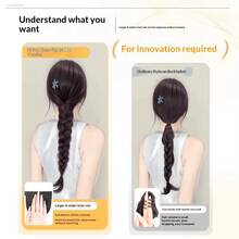 Wrap Around Low Ponytail Braided Synthetic Hair Heat Resistant Natural Hairpiece Fashion Hair Accessories For Women Daily Party, Halloween - Multicolor - View 4