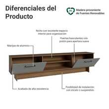 Madesa Agata TV Stand Rack With 2 Doors, Up To 80cm MG1 - Multicolor - View 4