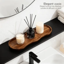 Khay gỗ hình chữ nhật ren sáng tạo cỡ lớn - Khay mặt bàn phòng tắm, khay trang điểm, khay đựng nước hoa, khay trang trí, giá đựng trang sức bằng gỗ, dùng để sắp xếp và trang trí nhà cửa, khay phòng tắm | Lựa chọn lưu trữ nhà cửa thanh lịch, trang trí nhà cửa, phụ kiện phòng tắm, Halloween/Ngày Các Thánh/Ngày Lễ Các Thánh - màu nâu - Xem 9
