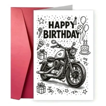 1pc A Single Birthday Card Featuring A Motorcycle Design, Perfect For Men Who Are Passionate About Motorcycles. It Is An Ideal Choice For Friends, Family, And Motorcycle Enthusiasts To Celebrate Important Events And Milestones - One Size Fits All - View 1