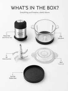 SOKANY-7025 Electric Meat Grinder And Food Blender, 2L Large Capacity, Powerful Food Processor, Suitable For Making Baby Food, Meat, Vegetables, Seasonings, Etc., Ideal For Home, Restaurant, Cooking School Use - Black - View 10