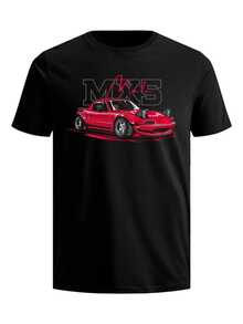 Coche deportivo clásico rojo con faros emergentes leyenda automovilística japonesa jdm muestra pasión por la velocidad camiseta de hombre genial - Negro - Ver 1