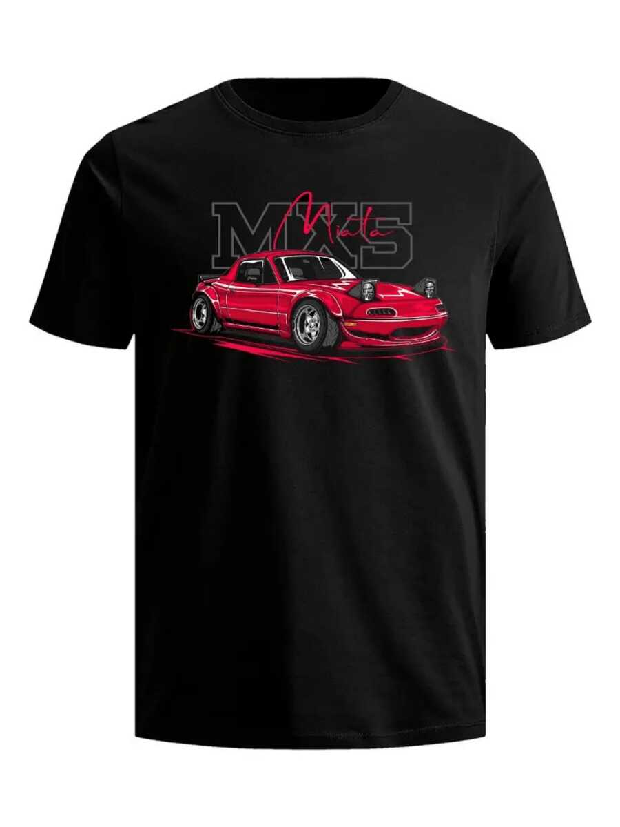 Coche deportivo clásico rojo con faros emergentes leyenda automovilística japonesa jdm muestra pasión por la velocidad camiseta de hombre genial - Negro - Ver 1