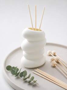 1pc Ins Cream 4-Layer Spiral Pebble Matte White Reed Diffuser Bottle, Abstract Stacked Stone Sculpture, Dual Use For Reed Sticks & Dried Florals, Soft Aroma Decor For Bedroom Nightstand Bathroom Sink Living Room Sideboard Airbnb - Four-egg Aromatherapy Bottle - View 5
