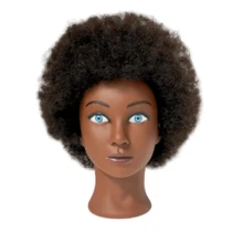 Kercsityn 100% Human Hair Afro Curly Black Mannequin Head For Braiding Cosmetology Training Mannequin Head With Stand For Hair Styling - Natural Black - View 16
