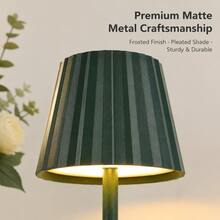 LED Smart High Brightness Desk Lamp, USB Rechargeable, Touch Control, 3-Color Light Modes, Compact Night Light, Vintage Pleated Solid Color Design, 2-In-1 Adjustable Height Lamp Base, Suitable For Bedroom, Living Room, Windowsill, Dining Room, Office, Eye-Protection Soft Light - Desk Lamp - View 7