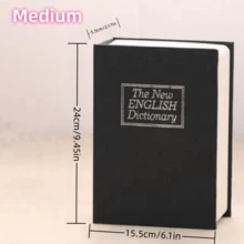 1pc Creative Book Safe, Key Lock Hidden Bedside Safe, Black Small/Medium/Large Sizes, Creative Simulated Small Storage Box, Suitable For Office, Bedroom And More - Black - View 4