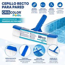 Straight Wall Pool Cleaning Brush, Ergonomic Design, Lightweight, Durable Bristles That Won't Scratch Surfaces, Robust Structure For Long Lifespan, Maintenance Accessory For All Types Of Private And Public Pools - 藍色 26*14cm - 查看 3