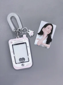 韓系 K-Pop 偶像小卡收納鑰匙圈，復古手機造型壓克力小卡展示盒，可愛包包掛飾（卡片尺寸不超過 6*9cm） - 彩色 - 查看 10