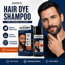 Men's Instant Black Beard Dye Shampoo - 5 Min Fast Acting, Keratin Power Complex, Covers Gray, Natural Look, Long Lasting - Black - View 8