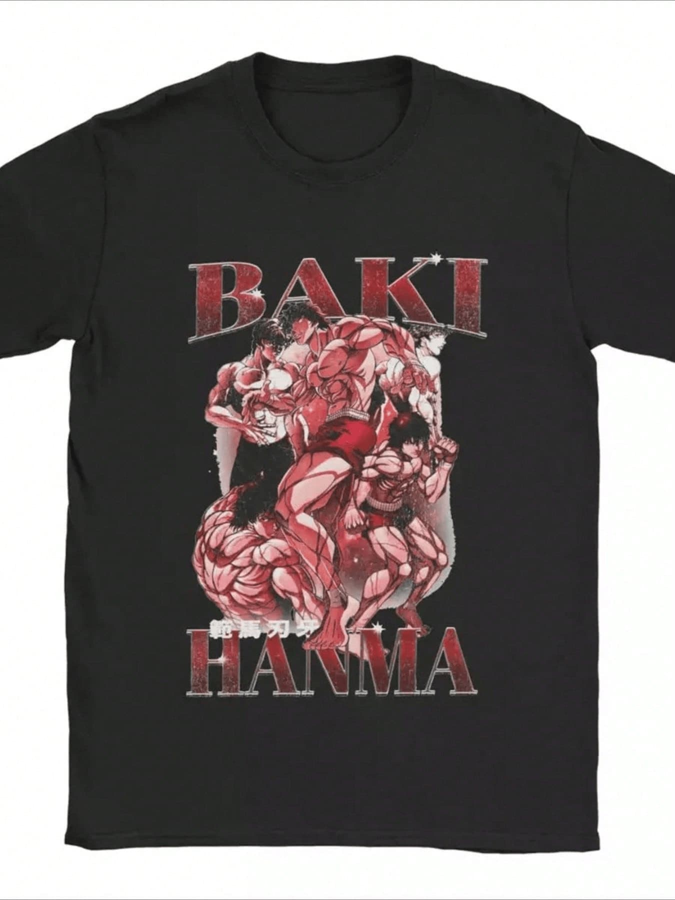 Strength And Fighting Spirit With Muscular, Combat-Inspired Characters. Comfortable, Modern Men's T-Shirt For Daily Training. - 黑色 - 查看 1