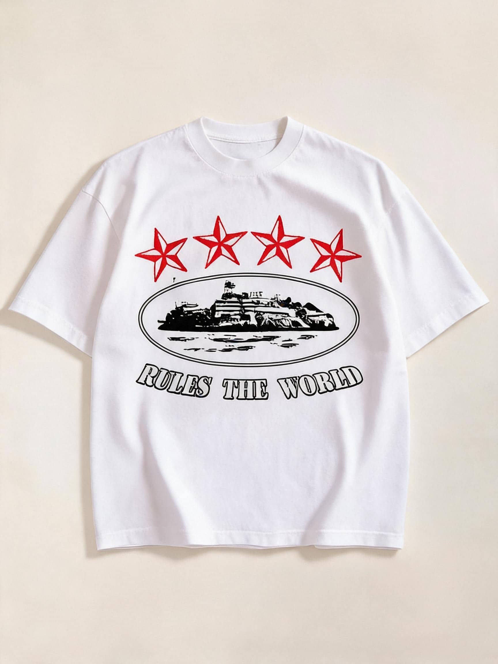 Men's New Hip Hop Fashion Printed T-Shirt - White - View 1