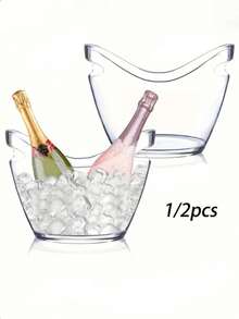 1/2 Transparent Champagne & Soda Water Cooling Bucket - Ice Bucket, Perfect For Parties, Bars And Restaurants, Suitable For Summer, Father's Day And Halloween - View 1