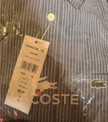 Lacoste Men's Marine Striped Casual Buttoned Shirt - Navy Blue - View 2