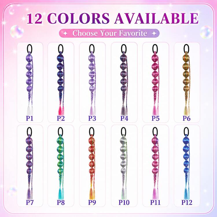Stylish Bubble Braid & Fishtail Ponytail Hairpiece (For Women) – Synthetic Braided Ponytail Extension With An Elastic Hair Tie; Features A Bubble Braid Style Suitable For Parties, Music Festivals, And Everyday Looks. - Multicolor - View 2
