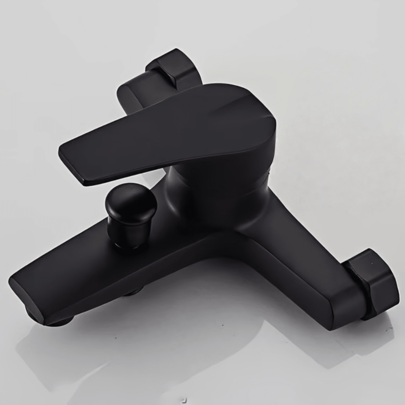 Elegant 3-Way Mixing Bathtub Faucet, Alloy Body Ceramic Valve Core Shower Tap, No Power Needed Bathroom Faucet With Complete Installation Accessories, /Black