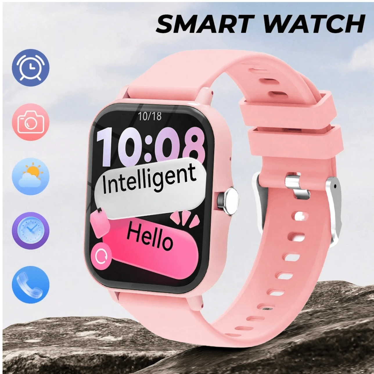 1 pieza Reloj inteligente unisex de alta definición con pantalla completa, correa de silicona suave, llamadas inalámbricas, modo multideporte, notificación de mensajes, seguimiento de fitness, seguimiento de calorías & distancia, control de música, cámara remota, estilo deportivo, adecuado para fiesta de la Copa del Mundo