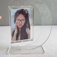 3 Inch Acrylic Display Stand For Cards, Suitable For 3 Inch Small Cards, Photos, Portraits, Celebrity Cards. Rotatable Design, Card/Photo Protective Case, Photo Display Stand - Collection Gift, Birthday Gift, Holiday Gift, Fan Event, Idol Support Activity, Fan Merchandise, Ideal Choice. Can Decorate Desk, Room, Living Room, Dustproof, Waterproof, Scratch-Resistant Protective Cover. Fan Support/Stargazing Goodies, Anime Merchandise. - A - View 1