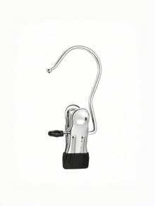 1pc 4-Tier Adjustable Clothes Hanger, Non-Slip Metal Pants Rack With 360° Swivel Hook, Space-Saving Closet Organizer, Suitable For Jeans, Skirts And Socks - Silver - View 9