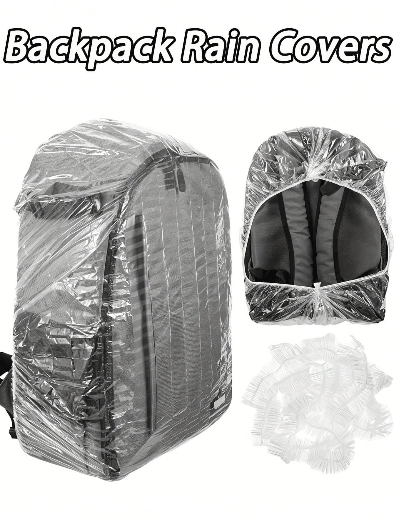 1PC 15-75L Black Backpack Cover - Waterproof, Stain-Resistant, And Dustproof - Foldable Protective Cover With Reflectors, Suitable For Outdoor Activities, Hiking, Mountaineering, Commuting, School, Home Use, And Travel Storage - Transparent - View 1